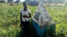 Martha during a visit at the Omukama Kabalega site of capture by the British Colonial Troops